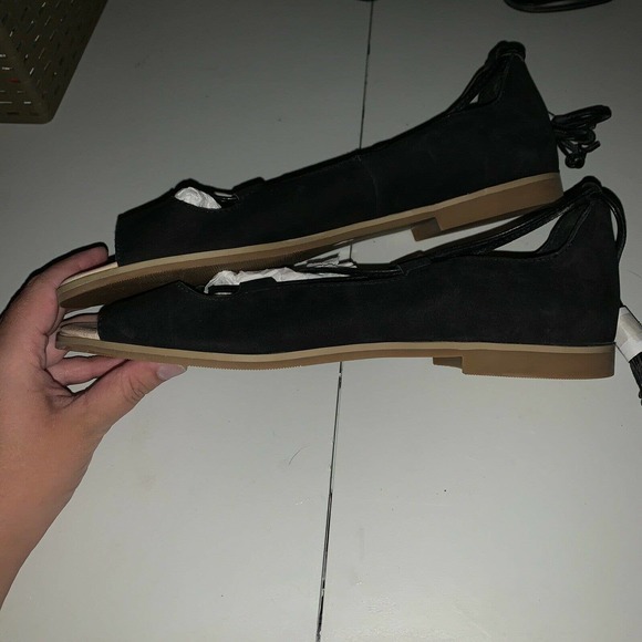 J.jill Sandal Black Ballet Style Lace Up Suede - Picture 8 of 9